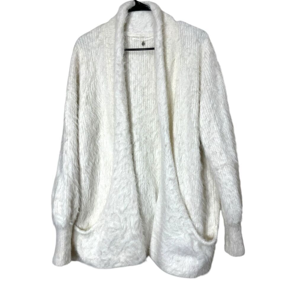Anthropologie Knitted & Knotted Wool Blend Fuzzy Cardigan Sweater Size M